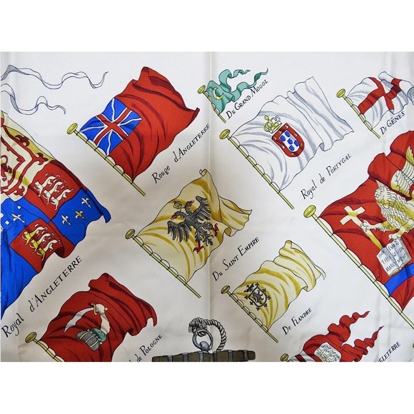 Hermes Scarf in White and Multicolor - Picture 7 of 14